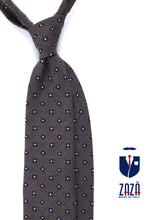 Cravatta 3 pieghe marrone in seta/lana NADIA